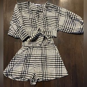 Zara matching set / size XS / linen cotton crinkle